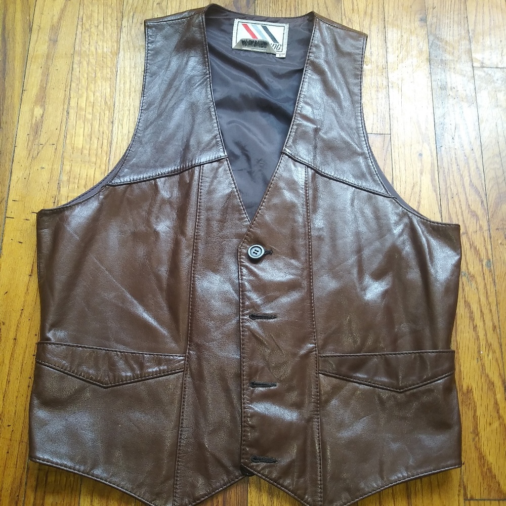 Vintage Chess King Vest genuine leather